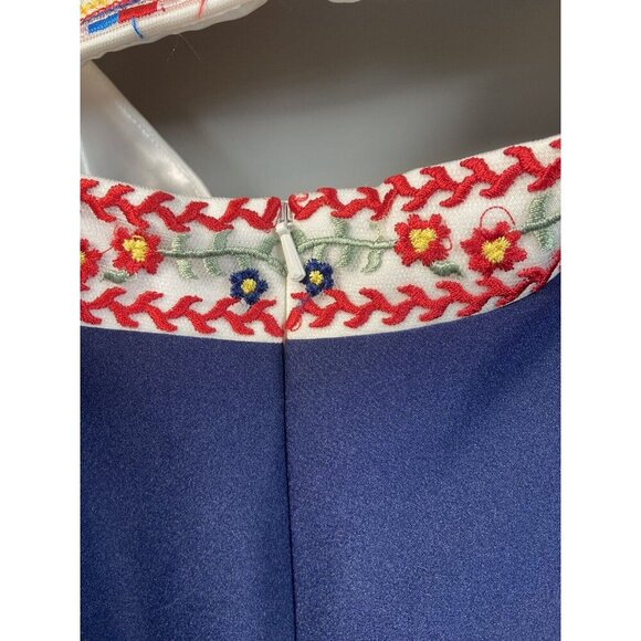 For You DRESS Size XXL White Blue EMBROIDERED 2 Piece Skirt Crop Top Pageant NWT - Picture 15 of 16